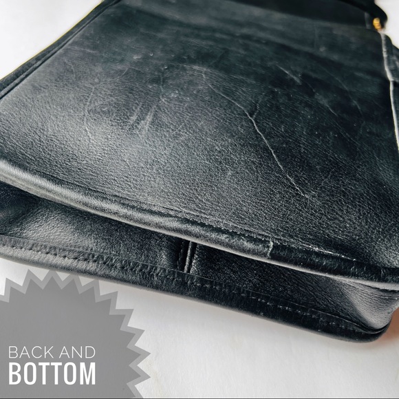 Vintage Coach Black Bag Leather Messenger Crossbody NYC - Picture 7 of 14